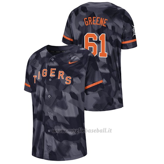 Maglia Baseball Hombre Detroit Tigers Shane Greene Camuffamento Autentico Collezione Blu